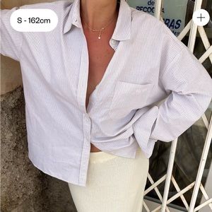 Djerf Avenue Breezy Shirt Beige Stripe